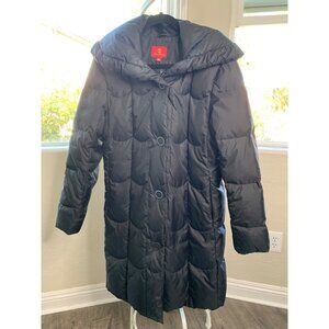 Cole Haan Womens Long Down Quilt Coat Black Size L Puffer 7661